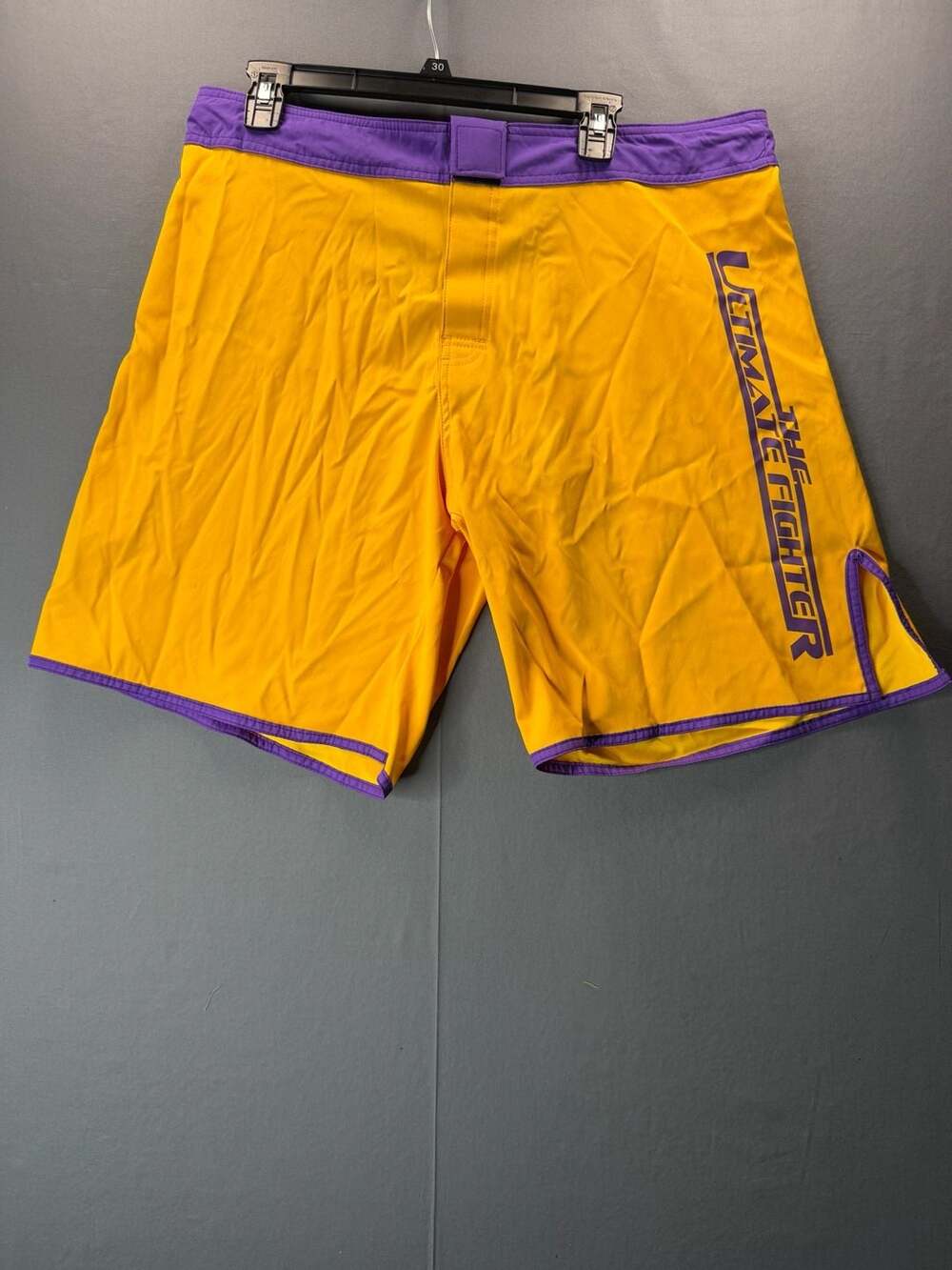 Rare Y2K UFC The Ultimate Fighter Size 36 Yellow Boardshorts Sample Lakers